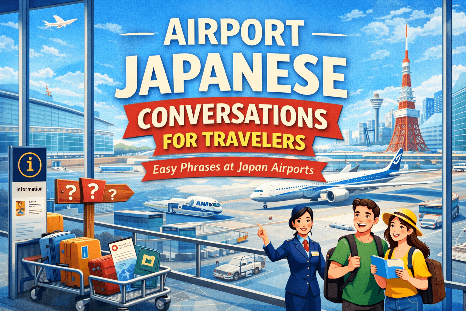 Airport Japanese Conversations for Travelers | Easy Japanese Phrases at Japan Airports