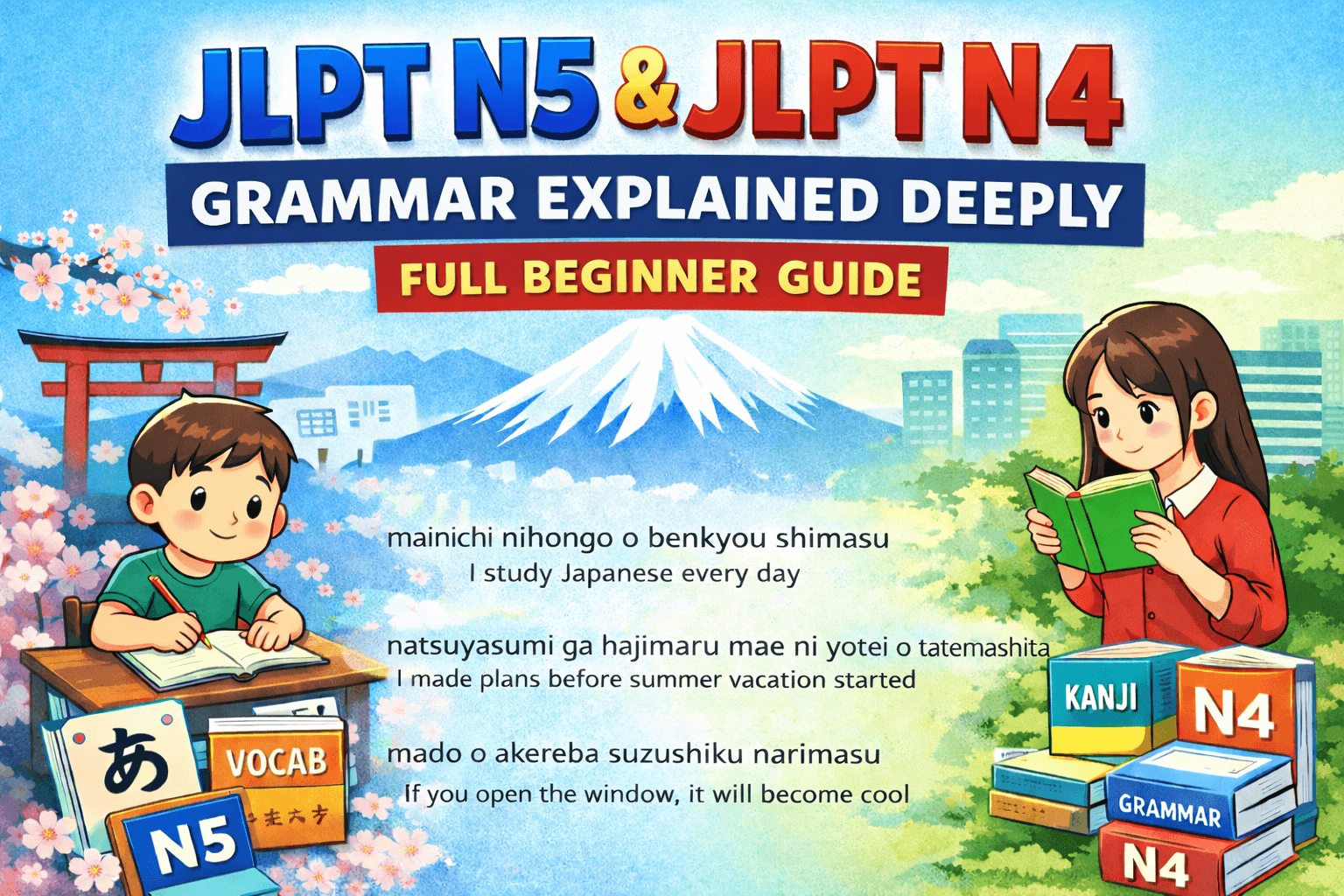 Jlpt N5 and Jlpt N4 Grammar Explained Deeply | Complete Beginners Guide