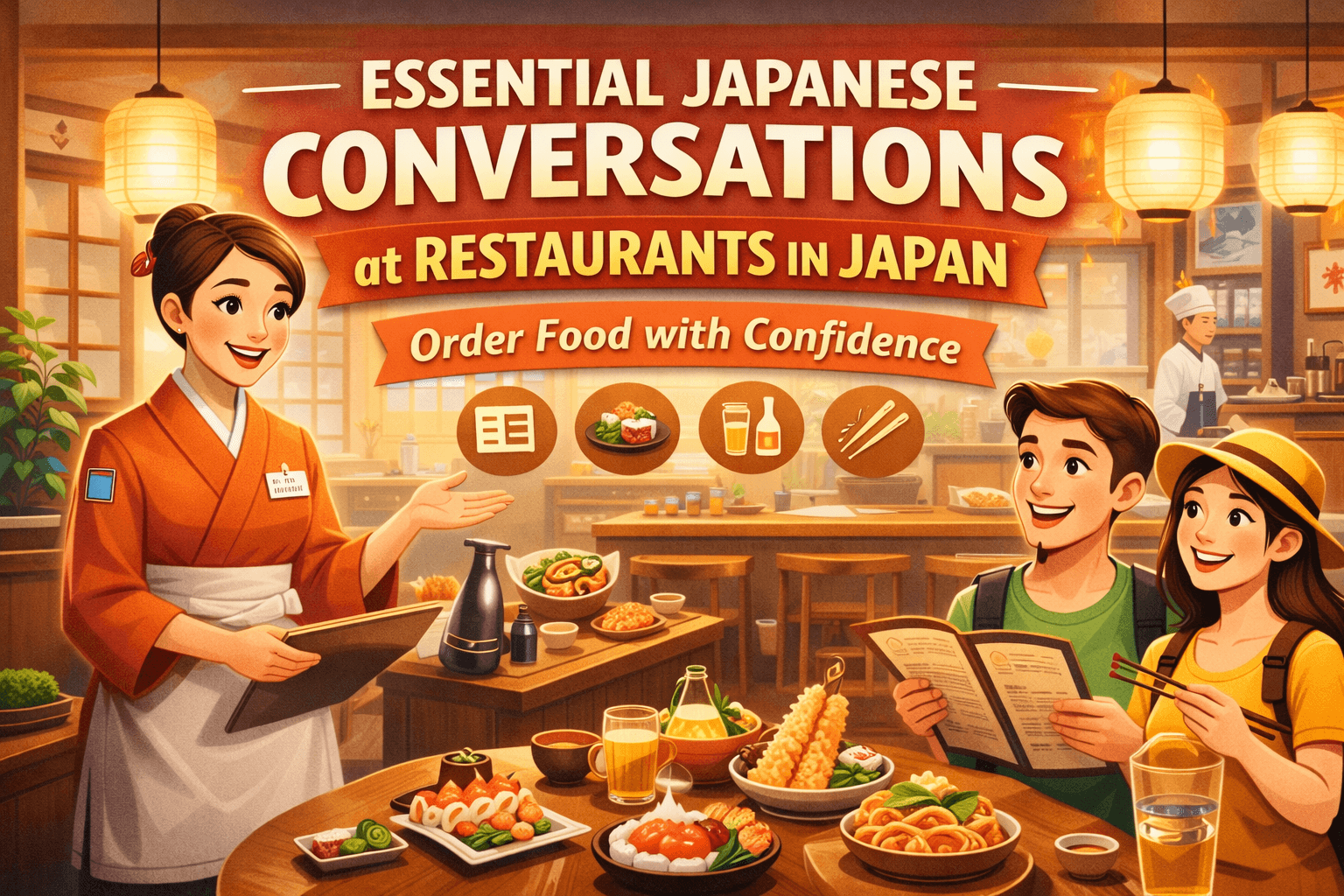 Japanese Cafe Script Example Restaurant Japanese Conversations for Travelers | Easy Japanese Phrases ...